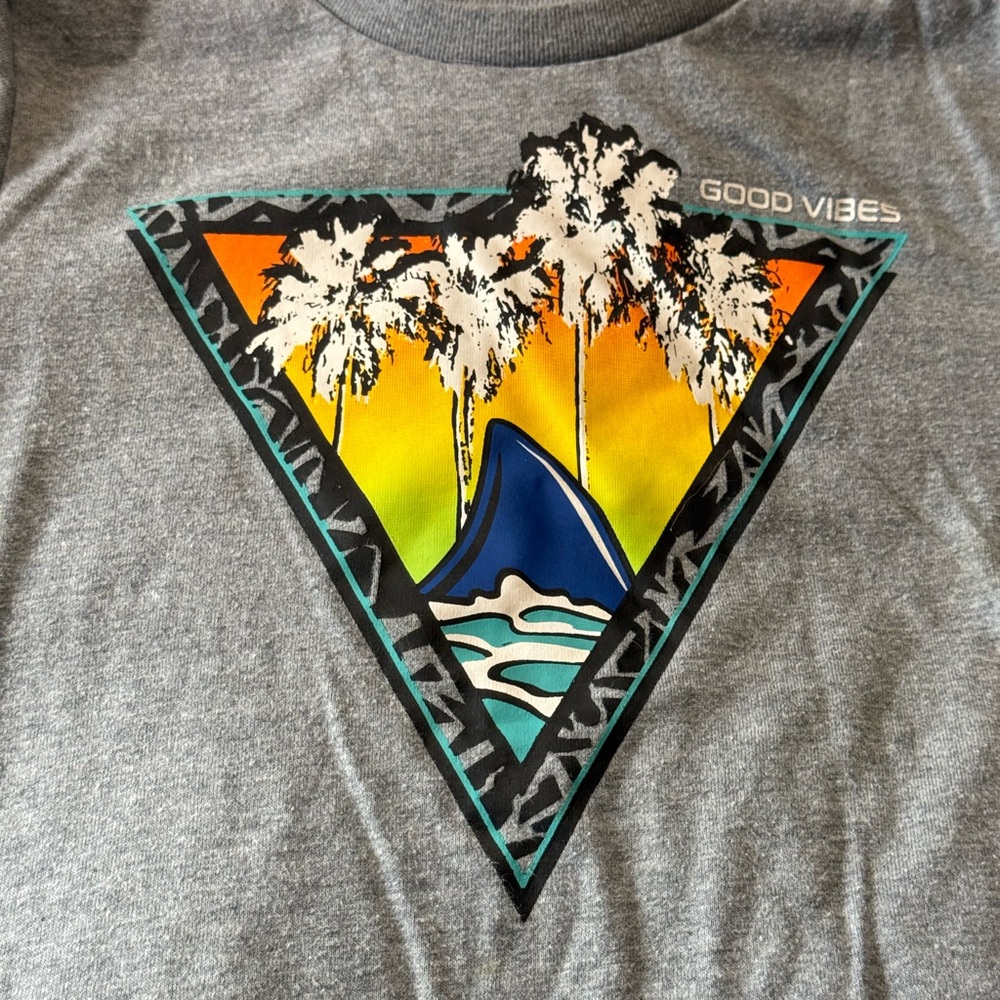 Good Vibes Gray Short Sleeve Kids Tee